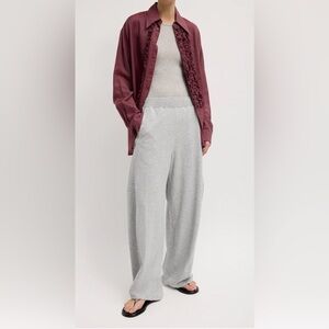 Tibi lightweight sweatshirting Winslow pant heathered grey small sweatpants